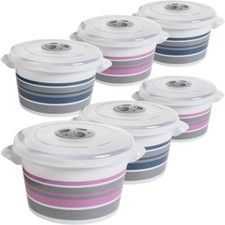 Mikrowellengeschirr 6er Set, Schüsseln mit Deckel, 1.5L, BPA-freier Kunststoff