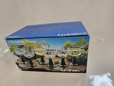 6 Stielgläser" Luminarc"- France grüner Stil " Weinlaub" 0,1 L ,  OVP