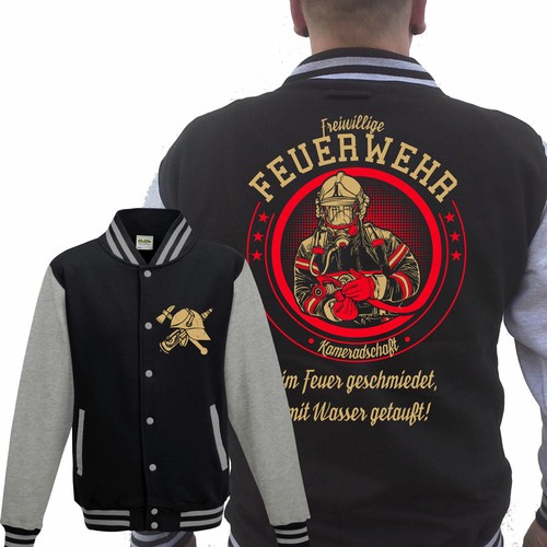Feuerwehr collegejacke grau - feuerwehr,