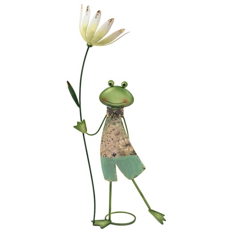 Dekofigur froschmann mit blume - froschmann,