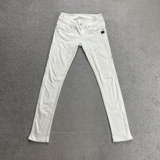 G-STAR RAW Damen Jeans Hose W28 L32 Midge Cody Skinny Straight 1404 Weiß Denim