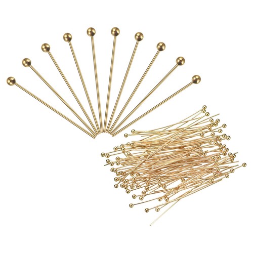 200pcs gold plated head - , pins