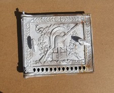 Antike Gusseisen Tür mit Zarge für Kaminofen