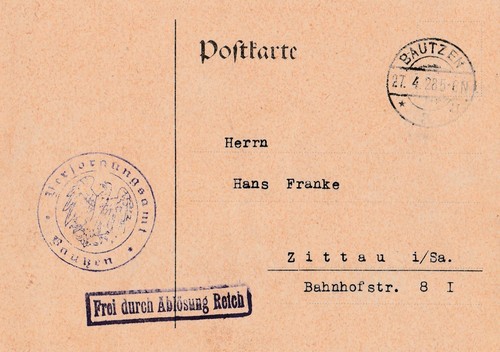 Postkarte verschickt von