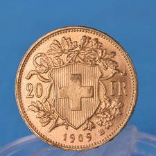 Schweiz 20 Franken 1909 B Vreneli * 6,45 Gramm 900 Gold * VZ