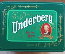 Blechdose Underberg leer 4stellige PLZ weiße Schrift