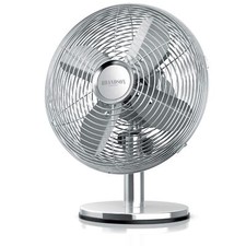Brandson Retro Tischventilator mit 3 Geschwindigkeitsstufen & Oszillation Chrom
