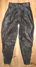 " RICHA" Biker- LEDERHOSE / Lederbreeches in schwarz Gr. S ca. Damengr. 36