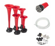 1x Drucklufthorn 12V 5 Klang Fanfare La Cucaracha Melodie mit Kompressor 115 dB