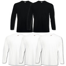 5 Fruit of the Loom Herren T Shirts Longsleeve M L XL XXL Langarm Set Shirt Neu