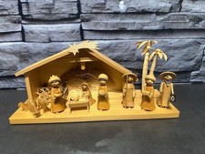 alte  Krippe  Christi Geburt Seiffen Erzgebirge Edelholz