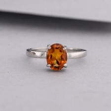 1.25 Karat Citrin Solitaire Ring 925 Massives Sterlingsilber