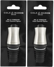 Cole & Mason Öl & Essig Durchflusskontrolle Ausgießer 2er Pack einfaches Ausgießen