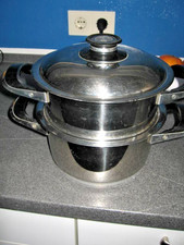 AMC Topf mit Siebeinsatz 20 cm Durchmesser (innen) mit Siebeinsatz und Deckel