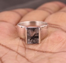 Black Rutile Quartz Signet