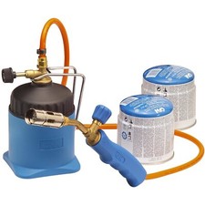 CFH Lötmeister Lötbrenner mit 2 Gaskartuschen Brenner Löten Gasbrenner LM3000
