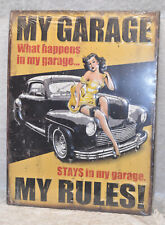 Blechschild Metallschild - My Garage My Rules -  40 cm x 30cm 