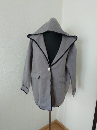 Damen jacke kurz mantel grau - jacke,