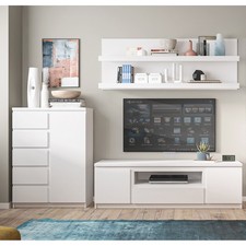 Wohnzimmer anbauwand weiß - wohnzimmer,