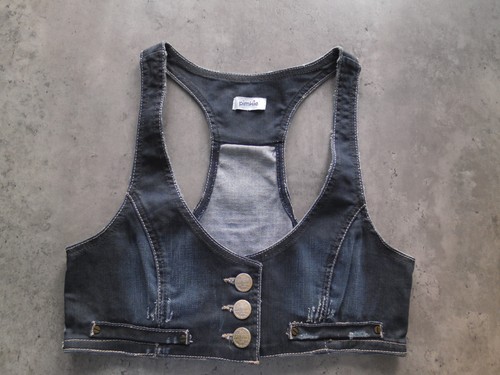 Kurze stretch weste jeansweste - stretch,