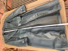 Original 50-er Jahre Schwerer Ledermantel grün,  Vintage