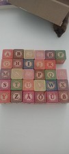 ABC Bauklötze Würfel mit Motiven 29 Stück Alphabet Holz Zahlen Tiere