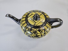 Rosenthal Gelb Silber Überfang Abstrakt Art Deco Teekanne Manfred Veyhl? RAR