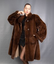 16376 GLAMOURÖSER WENDE GESCHORENER NERZ MANTEL PELZ SWINGER PELZ...