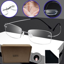 Randlos Lesebrille Titan Legierung Leser Herren Damen Lesehilfe +1,0 2 bis + 4,0