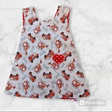 Wendekleid Schürzenkleid Kleid Kinderkleid Feuerwehr bestickt personalisiert