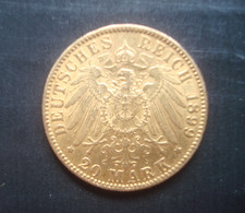 DEUTSCHES REICH KAISERREICH 20 MARK 1899 J, GOLD "FREIE UND HANSESTADT HAMBURG"