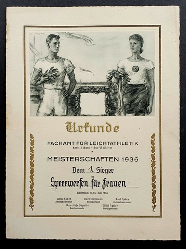 Orig urkunde leichtathletik - orig.,