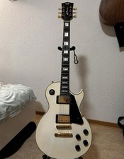 Gebrauchte E-gitarre Career Les Paul (white/gold) mit Koffer, Lockpins & Extras
