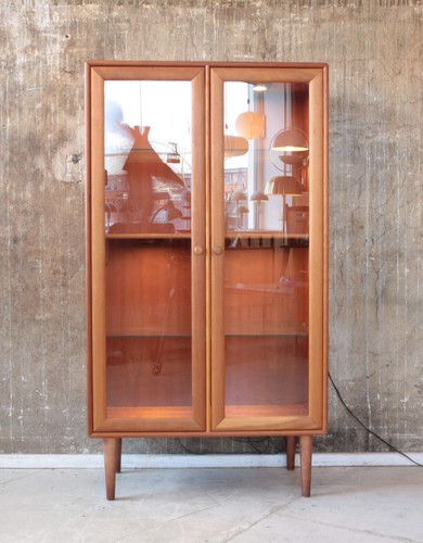 Vintage teak vitrine schrank - vintage,