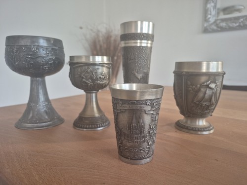 Zinnobjekte zinnbecher - 5x, zinnobjekte:zinnbecher