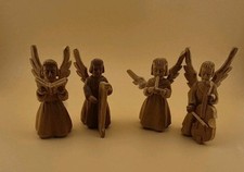 4 Engelfiguren Krippe Holz Handarbeit Defekt!