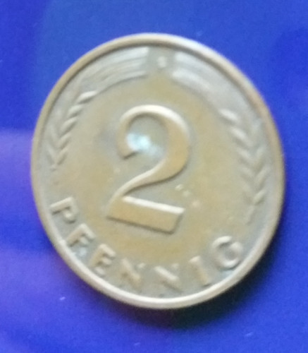 Geld münze 2 pfennig - geld,