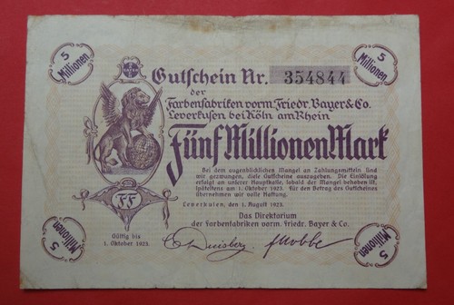 Banknote notgeld millionen - notgeld,