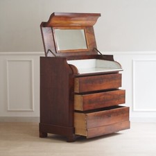 Antike Kommode Marmor Spiegel Mahagoni Frisiertisch klappbar Waschtisch Philippe