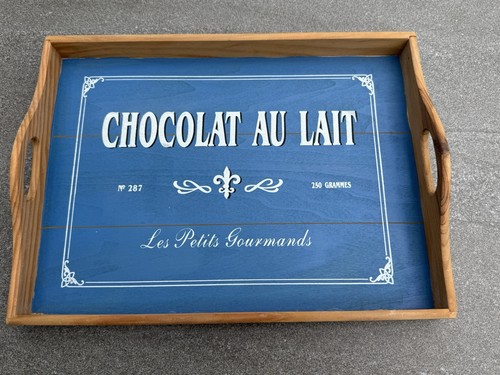Holztablett shabby chic blau - chic,