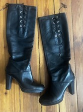 TOD’S Damenstiefel Leder Schwarz Gothic Burlesque Kit Kat Club
