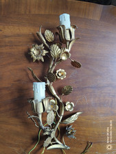 Florentiner Kerzenleuchter Vintage Rosenmuster, Italy Wandappliken