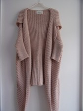 By o la la ...! Strickjacke Strickmantel Kapuze Altrosa Mohair Oversize M L XL