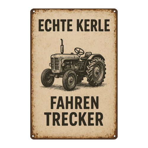 Trecker traktor blechschild - blechschild, |