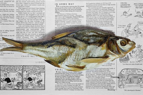Fisch rotauge bild gemälde - fisch,