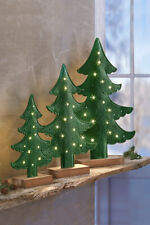 LED-Filztannen grün, 3er-Set Advent Deko Weihnachten Weihnachtsdeko Dekoration