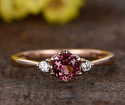 Rosa turmalin ring - turmalin, 14k