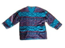 Jacke *handmade*kurzmantel*mantel*rot*türkis*blau*ethno*boho*folklore* M