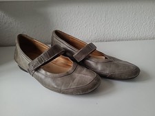 Halbschuhe FOOTNOTES Damen Ballerinas Slipper Klettv. Gr.38,5/39 Leder Grau Top 