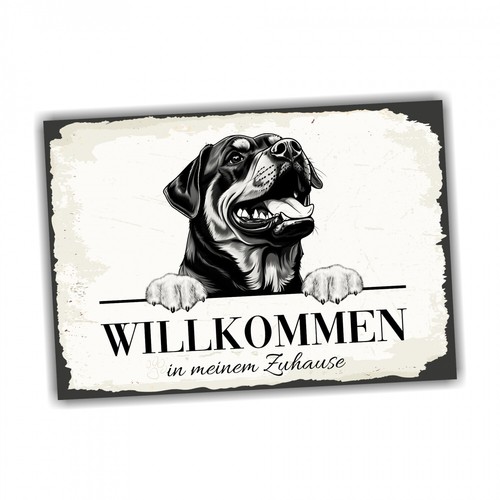Hundeschild willkommen zuhause - hundeschild,